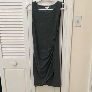 Leith Ruched Heathered Green Sleeveless Dress size medium
